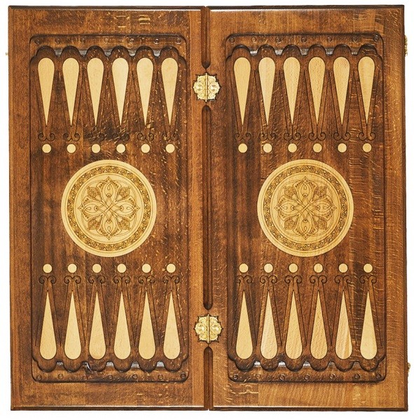 Нарды резные "Золотой Узор 5" 60 см, Mirzoyan