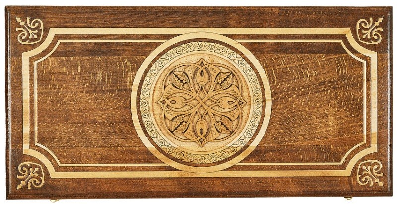 Нарды резные "Золотой Узор 5" 60 см, Mirzoyan