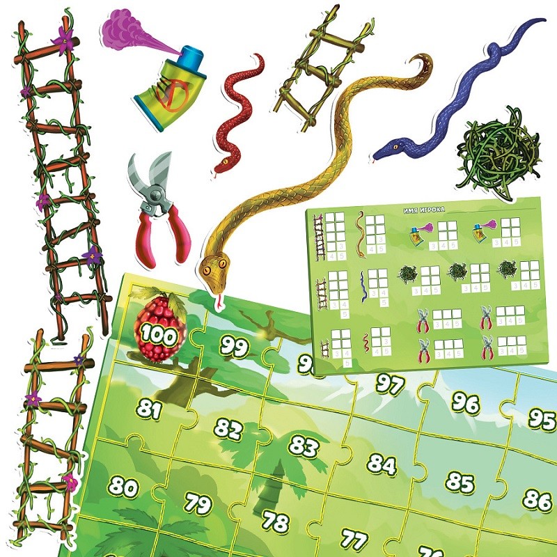 Настольная игра "Змеи и лестницы" 7+