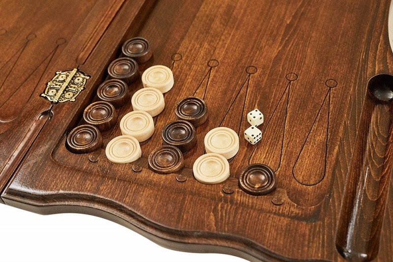 Нарды резные с ручкой "Охота" Haleyan