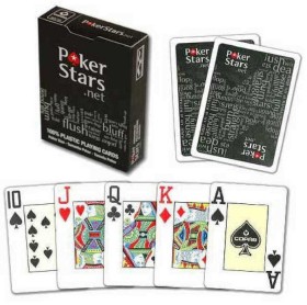 Карты Poker stars черные 54 пластиковые 63*88мм