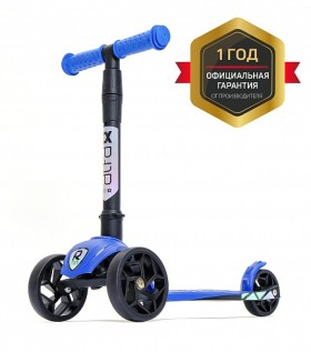 Детский трехколесный самокат Альфа (Alfa Mini R) синий 2+
