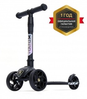 Детский трехколесный самокат Альфа (Alfa Mini R) чёрный 2+