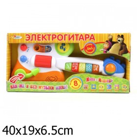 Играем вместе. Электрогитара &quot;Маша и Медведь&quot; на бат.со светом арт.2000-NL