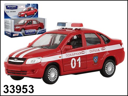 Autotime. Лада GRANTA арт.33953W-RUS Пожарная охрана 1:36 /36