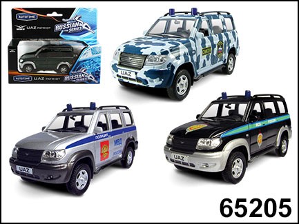 Autotime. УАЗ ПАТРИОТ арт.65205 Cиловые структуры, ассортимент 1:43