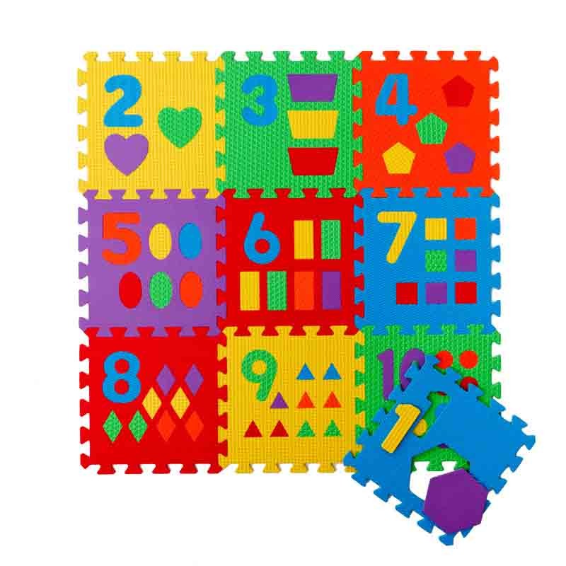 Коврик-пазл MTP-31010 "Цифры и фигуры" (10 шт., 30х30 см.)