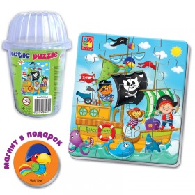 VladiToys. Мягкие магнитные пазлы в стакане  &quot;Пираты&quot; арт.VT3203-43