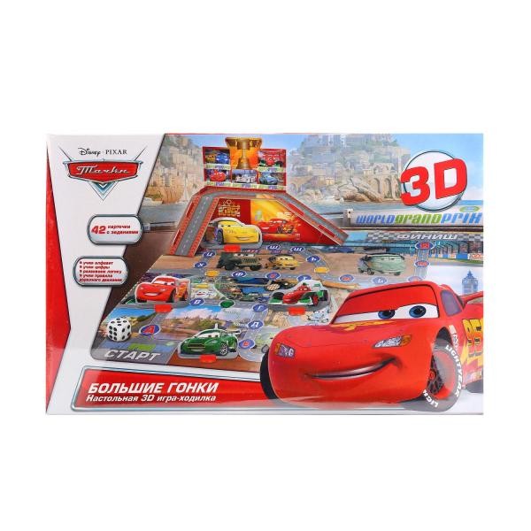 Умка. Настольная 3D игра-ходилка "Дисней. Тачки. Большие гонки"