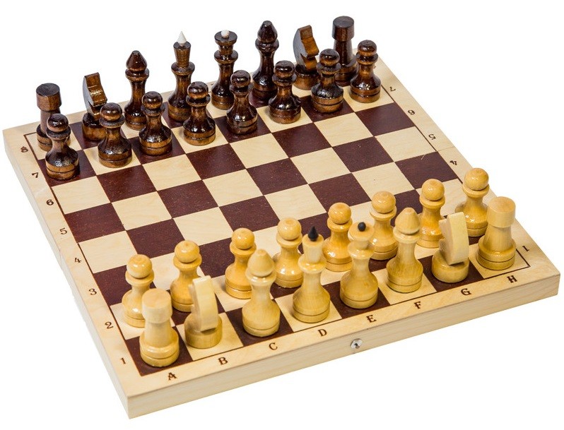 Шахматы лакированные с доской 29 см