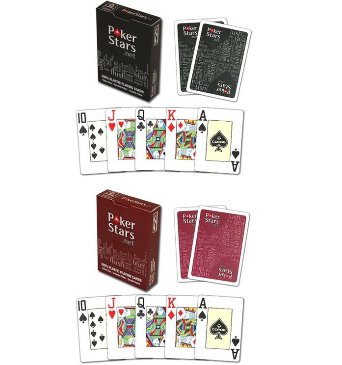 Карты Poker stars красные 54 пластиковые 63*88мм