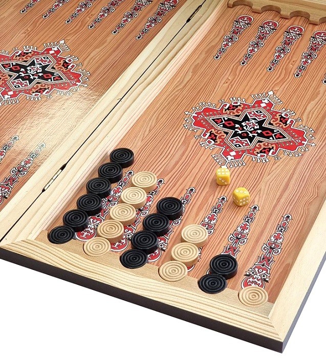 Нарды + Шашки "Сирия Голубые" 40 см