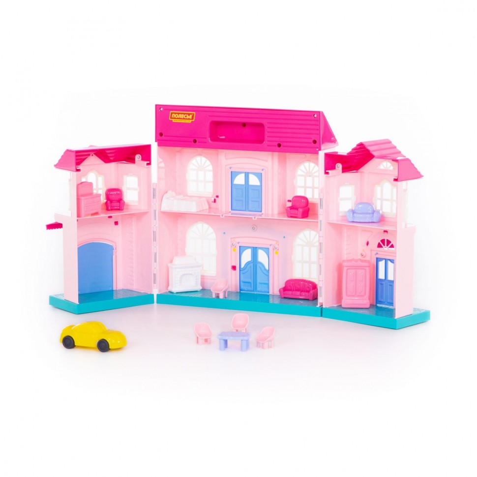 Кукольный домик "София" с набором мебели и автомобилем (14 элементов)