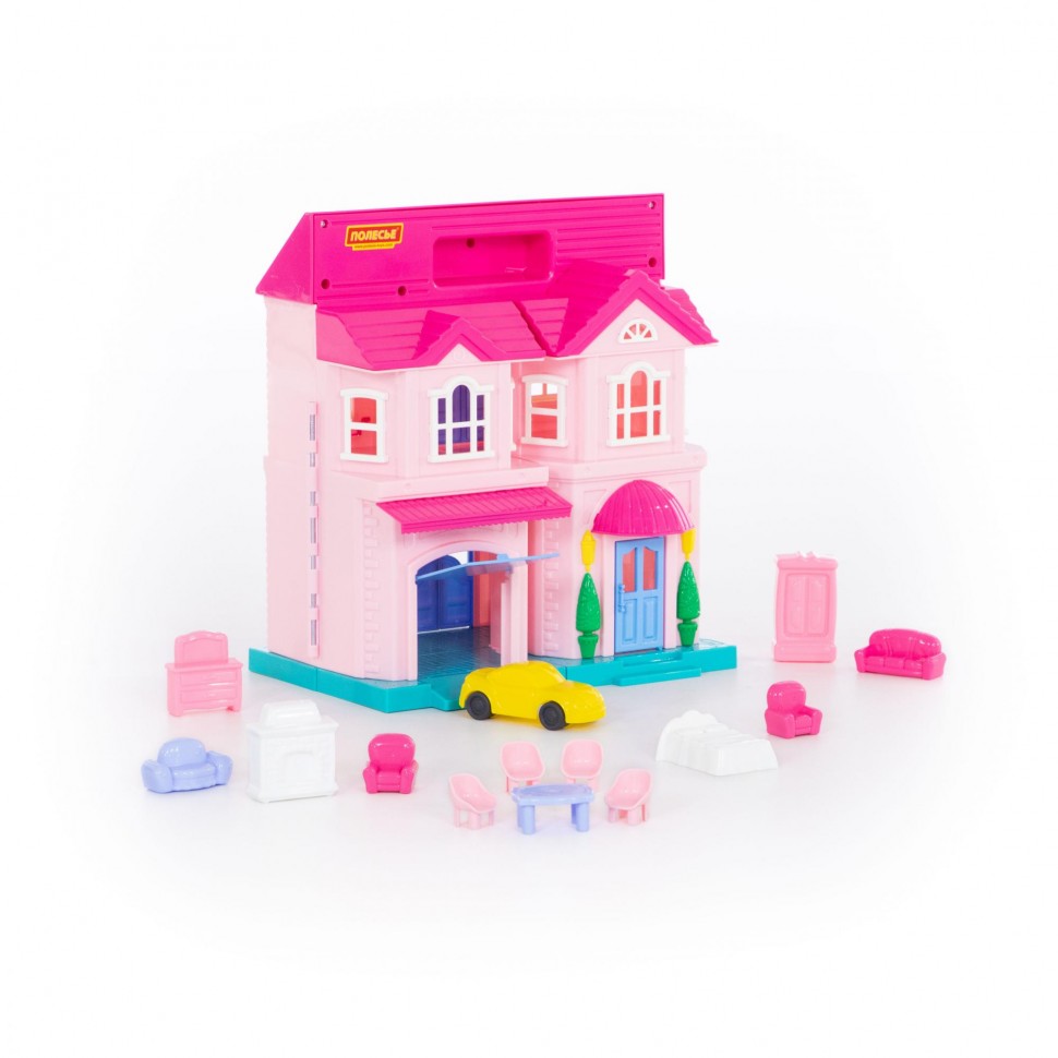 Кукольный домик "София" с набором мебели и автомобилем (14 элементов)