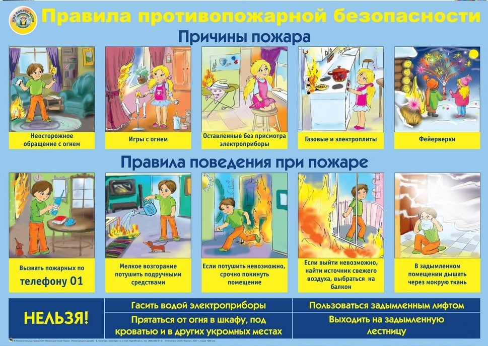 Маленький гений. Плакат "Правила противопожарной безопасности" (ламинир.пишем-стираем)