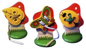 Шнуровка на подставке &quot;Мухомор с бабочкой&quot; (RNT) Ш-098