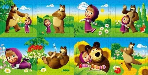 Играем вместе. Коврик-пазл "Маша и Медведь" 8 эл. арт.FS-MM