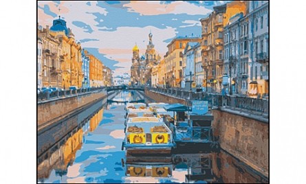 Рыжий кот. Холст арт.PP068 с красками 40х50 см по номерам "Санкт-Петербург.Канал Грибоедова"