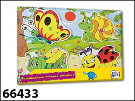 Kribly Boo. Развивающая игрушка-шнуровка &quot;Жучки&quot; (дерево)