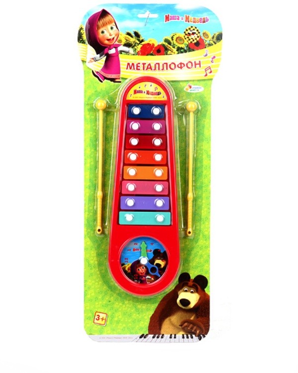Играем вместе. Металлофон "Маша и Медведь" с часами арт.B362755-R2