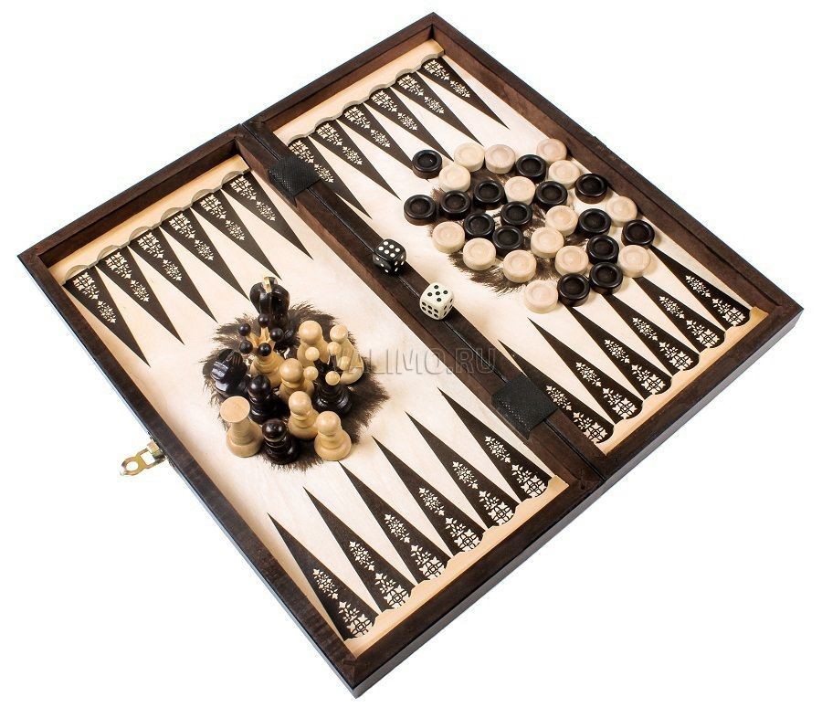 Шахматы+Шашки+Нарды "Кинг" 40 см